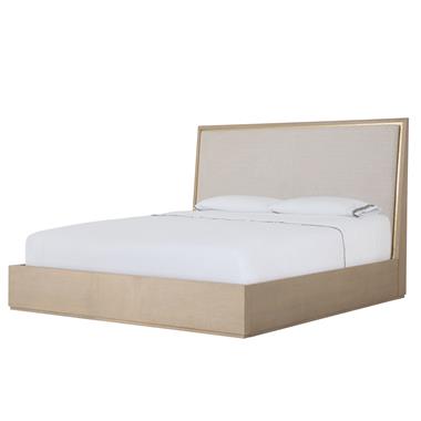 Carino Upholstered Panel Bed King 6/6 - Sand Cerused