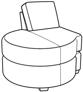 Leatherstone Configurable LAF Armless Round Chaise