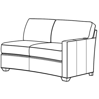 Leatherstone Configurable RAF Curved Love Seat