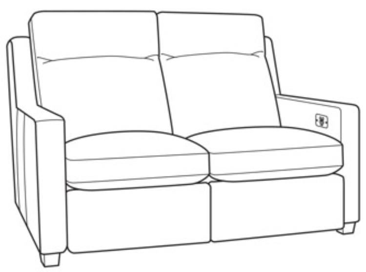century LR-C1009-4EM - Braxton Electric Motion Wh Love Seat
