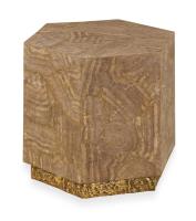 Aidan Hexagon Travertine Accent Table