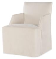 Stefano Skirted Chair - Taupe Leather