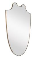 Rivoli Shield Mirror - Italian Vintage Brass