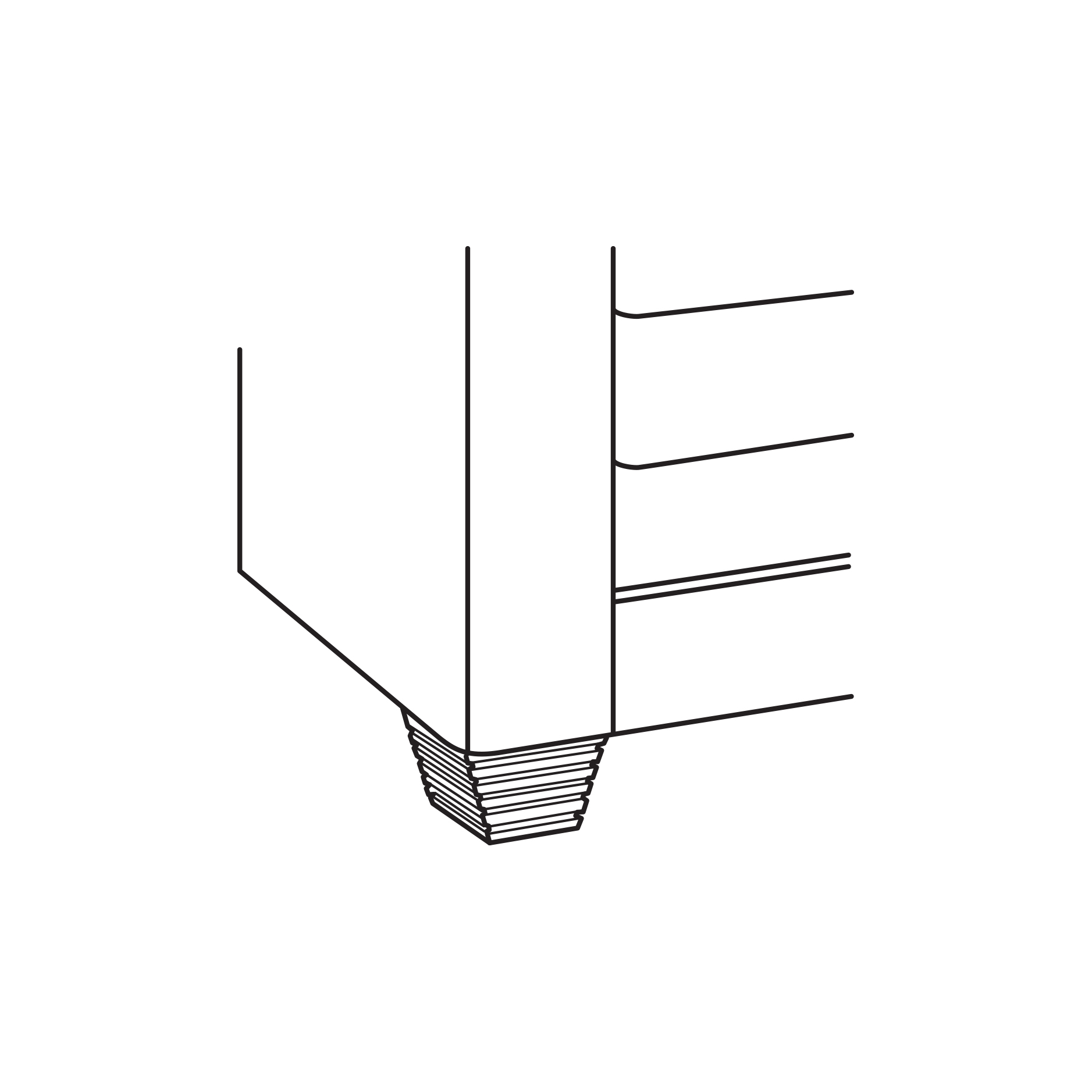 Uph w/ Border Fluted Square Foot