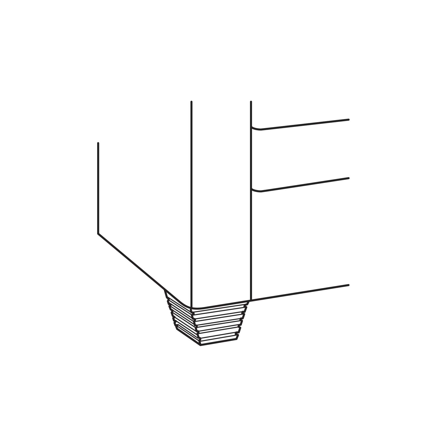 Uph No Border Fluted Square Foot