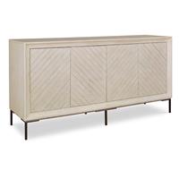 FOUR DOOR WOOD FRONT LOW CREDENZA