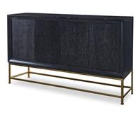 FOUR DOOR WOOD FRONT TALL CREDENZA