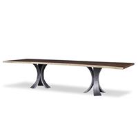 108" GUAN.SLAB DINING TBL-TEXTURED METAL