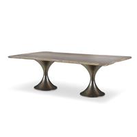86" Guan Slab Dining Table - Bronze Hourglass Base