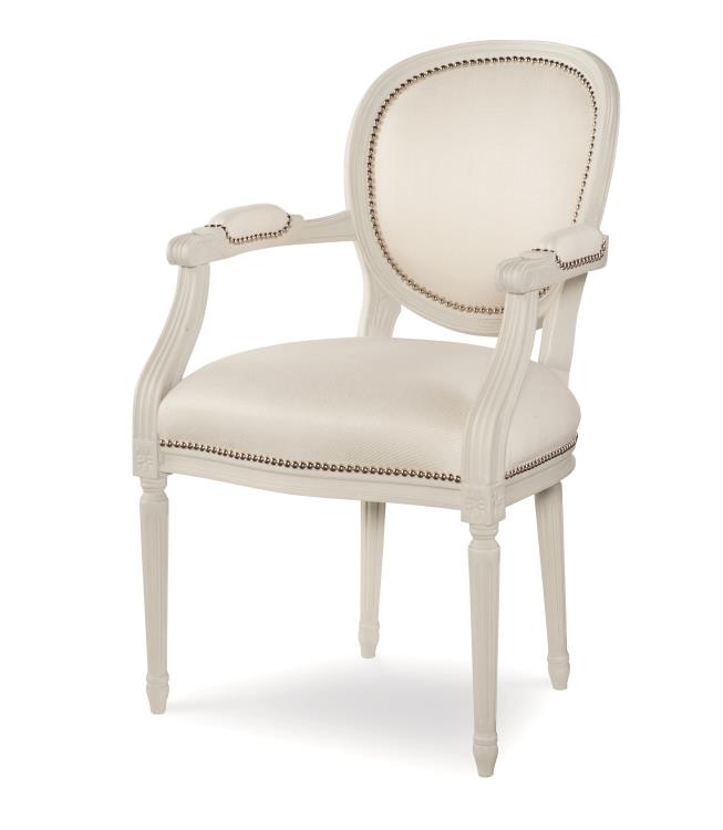 Oyster Bay King Louis Back Arm Chair  Upholstered dining chairs, Chair,  Dining room chairs