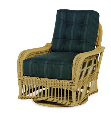 Mainland Wicker Swivel Chair w/ Buttons Back