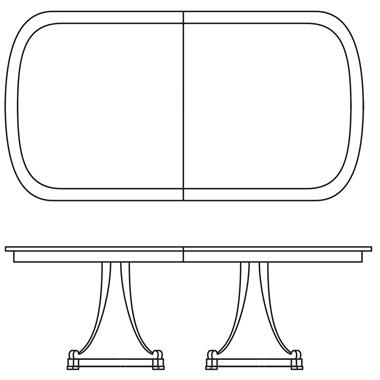 Dawning 88" Quad-Pedestal Dining Table