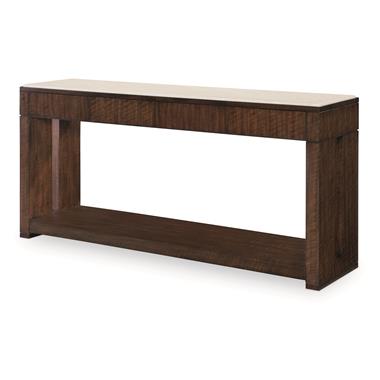 Warner Console Table With Stone Top - Brunette
