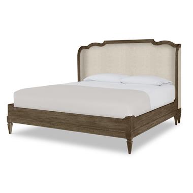 Nichole Upholstered Bed King 6/6 - Brown Rustic