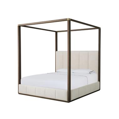 Carino Upholstered Canopy Bed King 6/6 - Cocoa