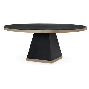Corso 72" Round Dining Table - Black Cerused