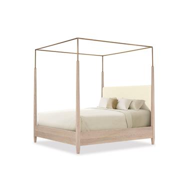 Cadence Metal Canopy Poster Bed - King 6/6 - Sand Cerused