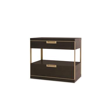 Cadence Two Drawer Nightstand - Mocha
