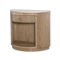 Monterey Demilune Nightstand w/Travertine - Hawthorne Light