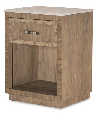 Monterey Single Drawer Nightstand w/Travertine - Hawthorne Light