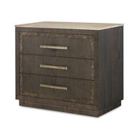 Monterey Three Drawer Nightstand w/Travertine - Hawthorne Dark
