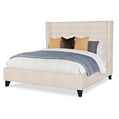 Stocked Fully Uph. Wing Bed - Med. Height - King 6/6