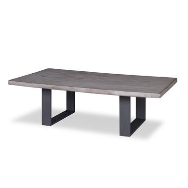 60" Guan Slab Cocktail - Oiled Bronze Strap Base