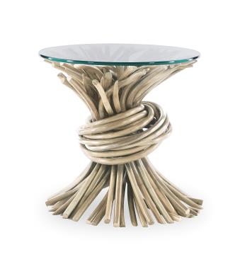 Knot End Table - Limewash