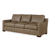 Century Leather Upholstery Quilted Leather Stationary Sofa, Sprintz  Furniture