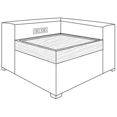 Leatherstone Corner Table Ottoman - Oak