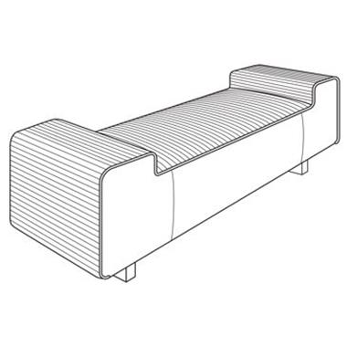 Tatami Quilted Bench - Oak Base