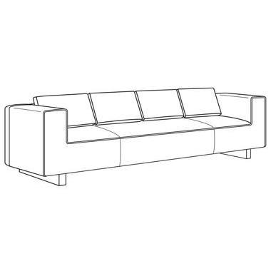 Tatami Large Sofa - Oak Base