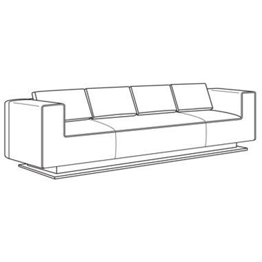 Tatami Large Sofa - Metal Base