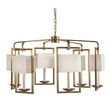 Nell Chandelier - Soft Brass/Linen Shade