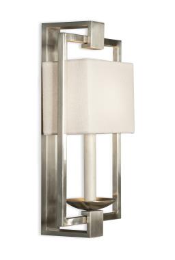 Nell Sconce - Soft Nickel/Linen Shade
