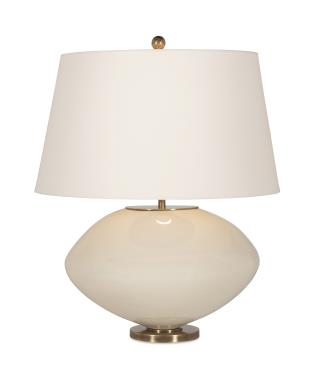 Kazan Table Lamp - Large - Tea Stain Crackle/Linen Shade
