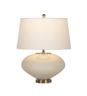 Kazan Table Lamp - Small - Tea Stain Crackle/Linen Shade