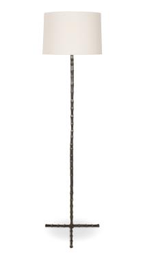 Bamboo Floor Lamp - Patinated Bronze