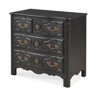 Louis XIV Nightstand - French Ebonized Noir