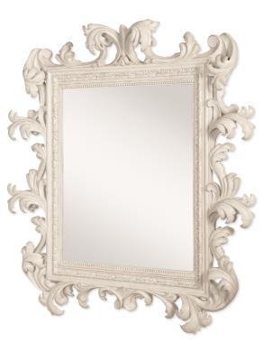 Italian Rococo Mirror - French Painted Blanc